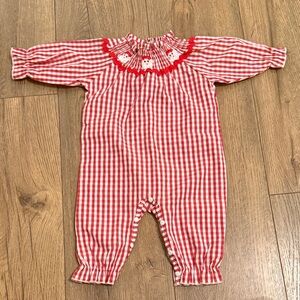 Gingham Santa with ric rac